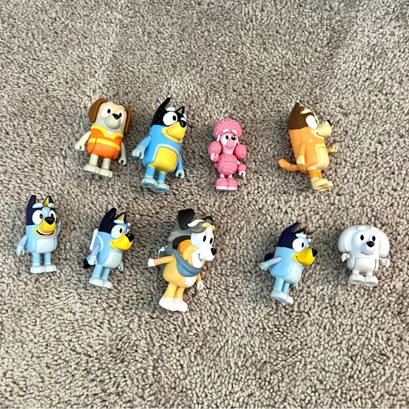 Disney Toys Assorted Set Of Bluey Toy Figurines 9 Pieces Poshmark